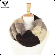 Unisex Acrylic Mohair Neck Scarf Stripe Knitted Pattern